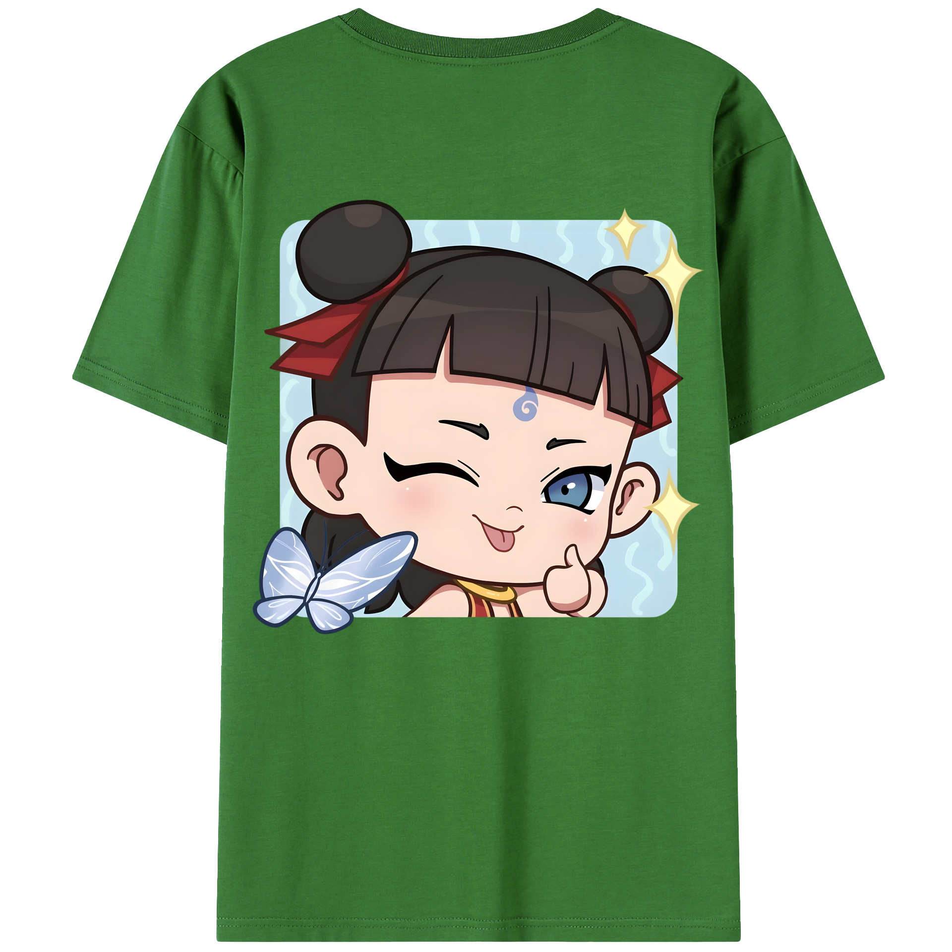 （画像用） Ne Zha 2 ナタ 魔童の大暴れ レディース半袖Tシャツ(バックプリント)